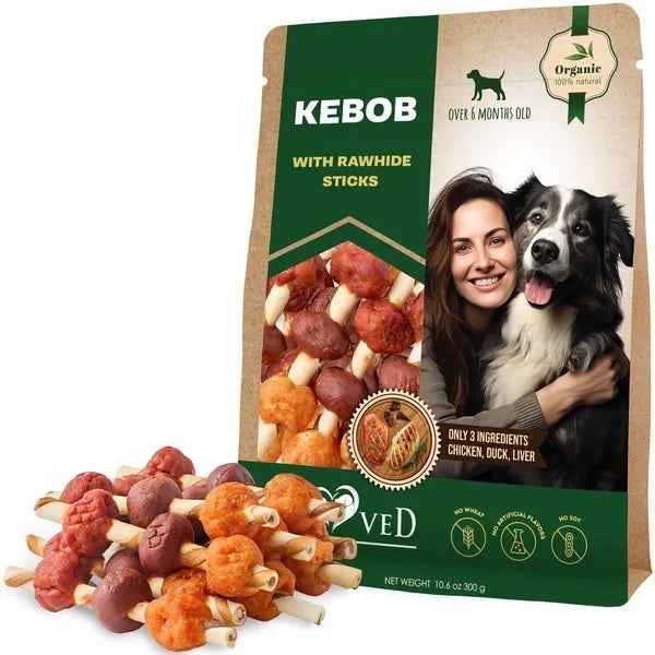 Organic Duck & Chicken Rawhide Dog Treats | Long-Lasting Grain-Free Chews