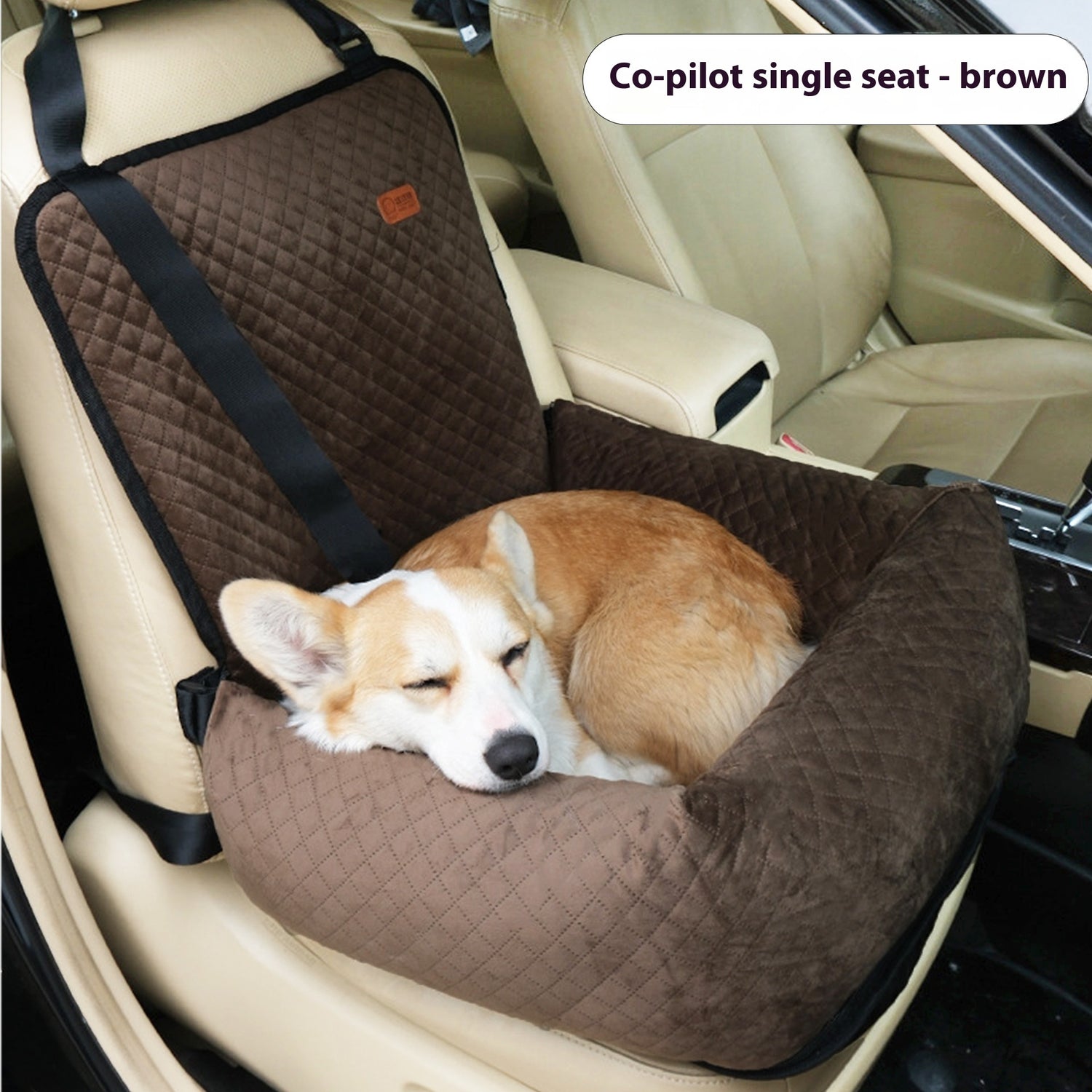 Premium Quilted Dog Car Booster Seat – Deluxe Plush Travel Bucket Bed for Front & Back Seats