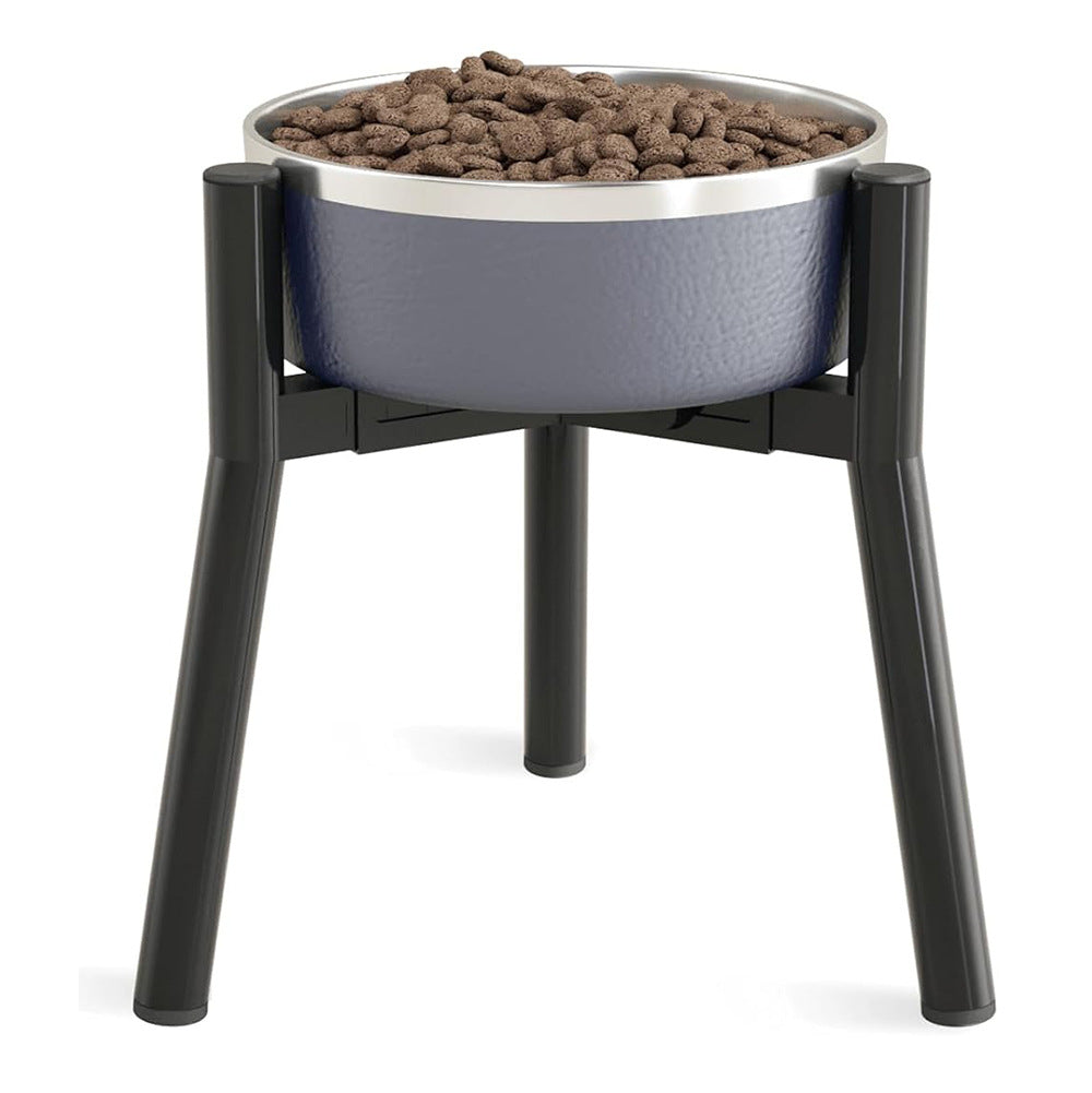 Premium Elevated Single Dog Bowl – Ergonomic Raised Stainless Steel Diner with Modern Metal Stand