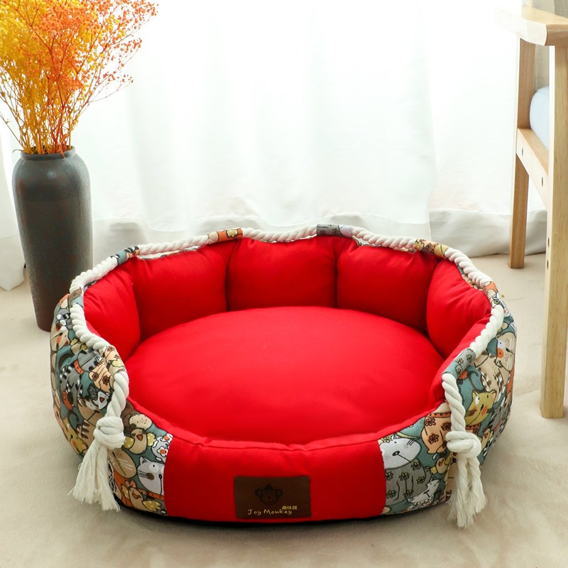 Cozy round dog comfortable bed orthopedic washable
