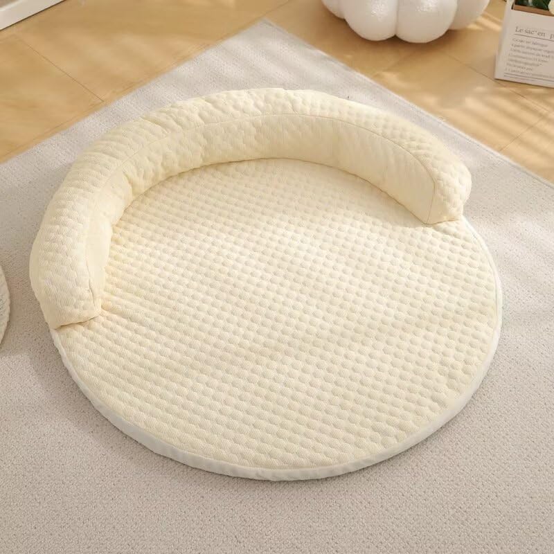 Cooling Dog Bed - Summer Dog Cat Cooling Mat for pets, featuring a comfy circular design and soft padding.