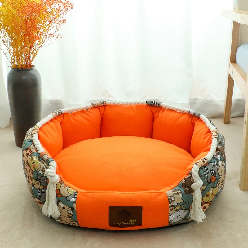 Cozy round dog comfortable bed orthopedic washable