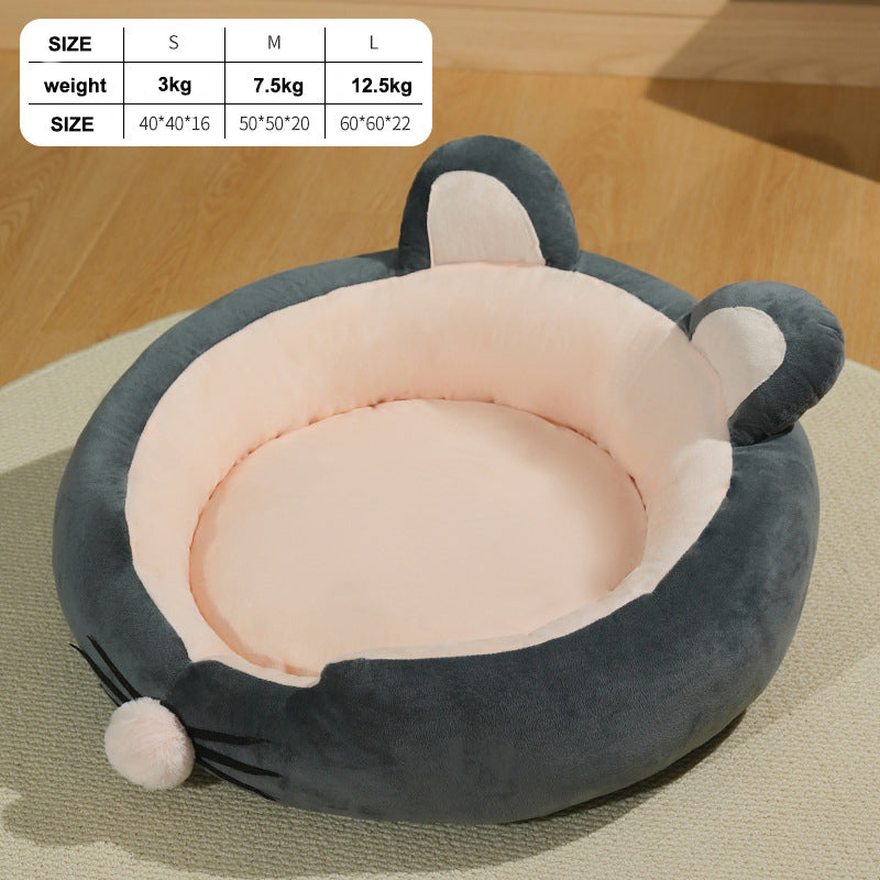 High Quality Wool Cozy Mouse-Shaped Calming Pet Bed