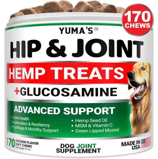 Hemp Hip and Joint Supplement for Dogs | Advanced Glucosamine & MSM Chews