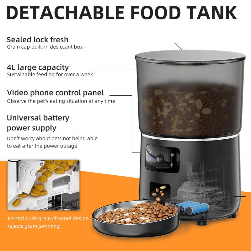 Smart Automatic 4L Pet Feeder – Anti-Clog Programmable Dog Food Dispenser