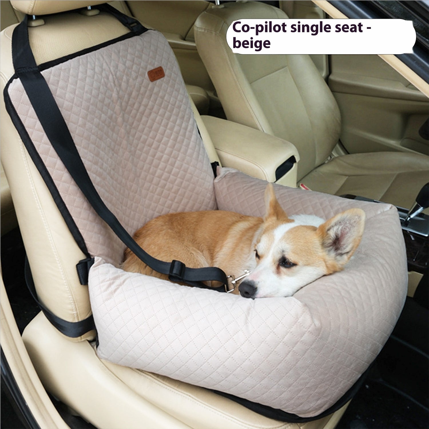 Premium Quilted Dog Car Booster Seat – Deluxe Plush Travel Bucket Bed for Front & Back Seats