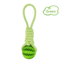 Interactive Dog Treat Ball with Rope | Durable Rubber Chew Toy