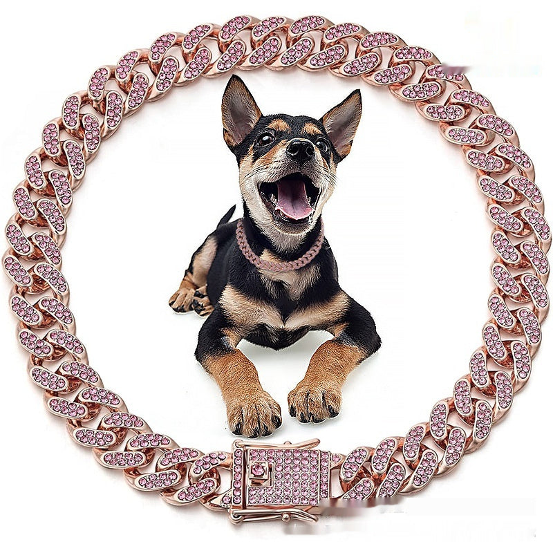 Diamond Metal Dog Collar & Leash