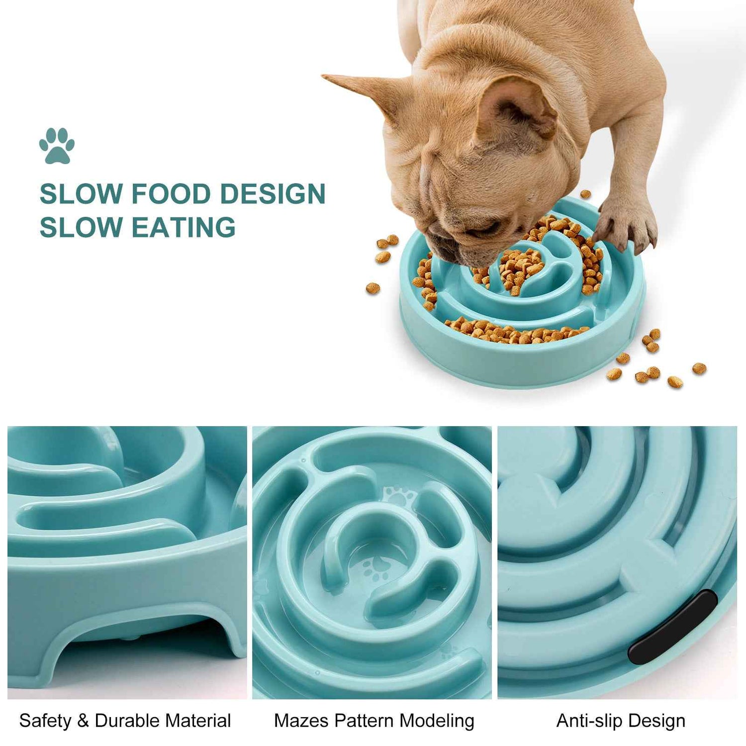 Silicone Slow Feeder Dog Bowl | Anti-Choking Puzzle Feeder