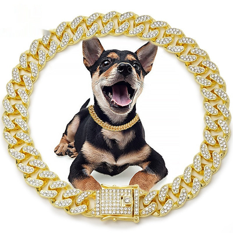 Diamond Metal Dog Collar & Leash