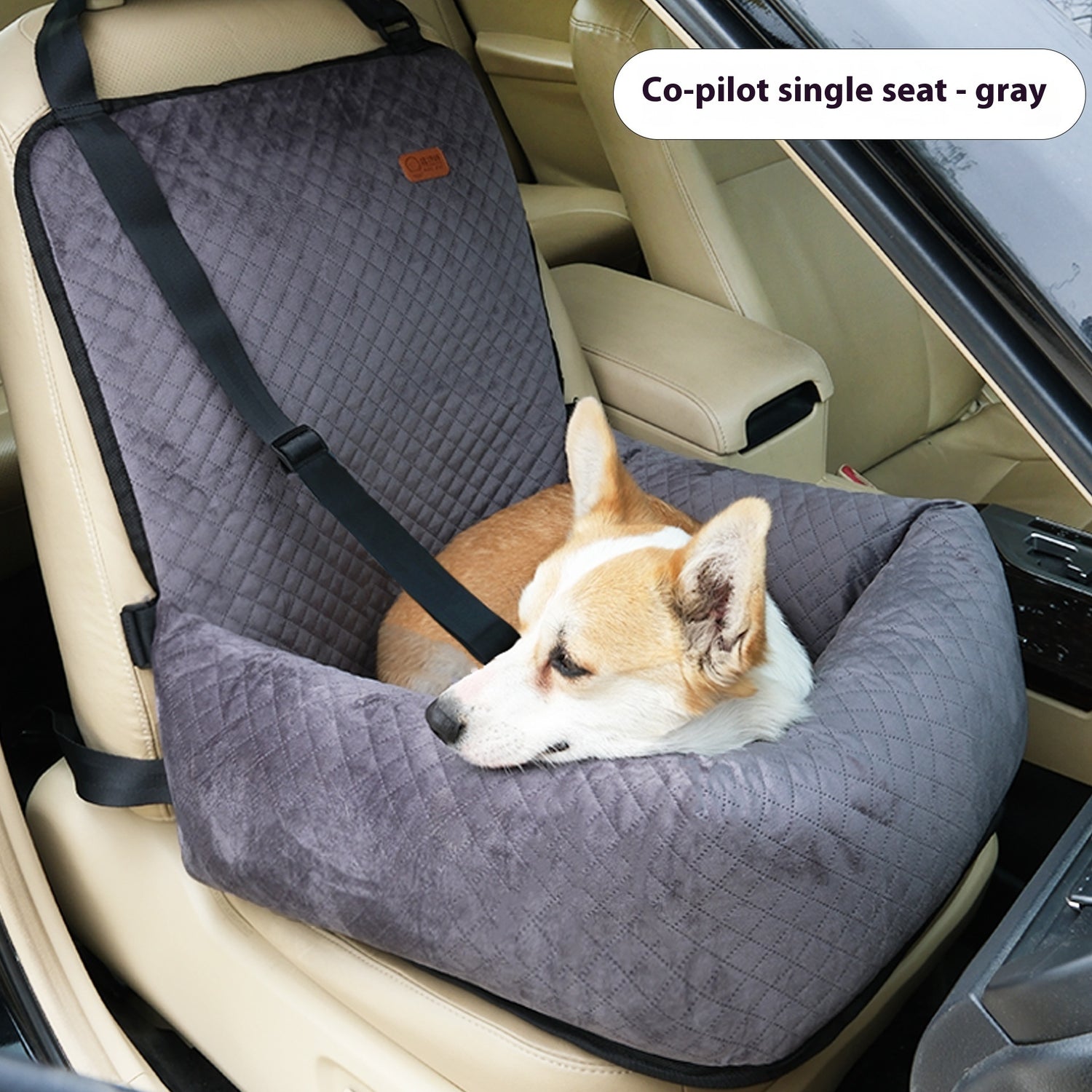 Premium Quilted Dog Car Booster Seat – Deluxe Plush Travel Bucket Bed for Front & Back Seats