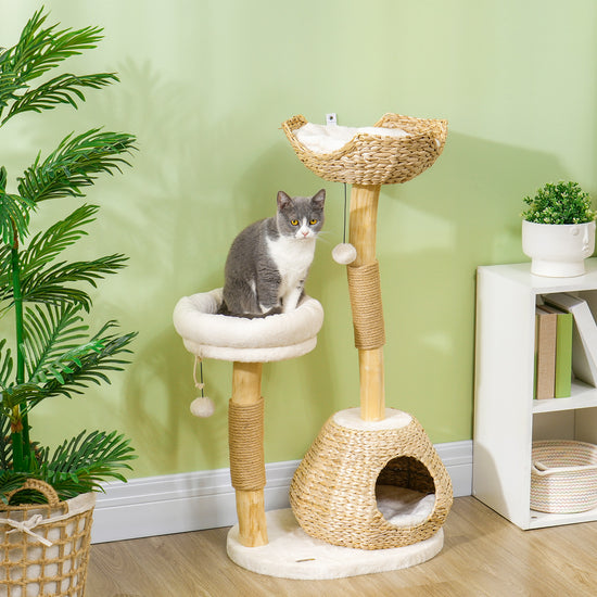 Wooden Cat Scratching Tree – 41 Inch