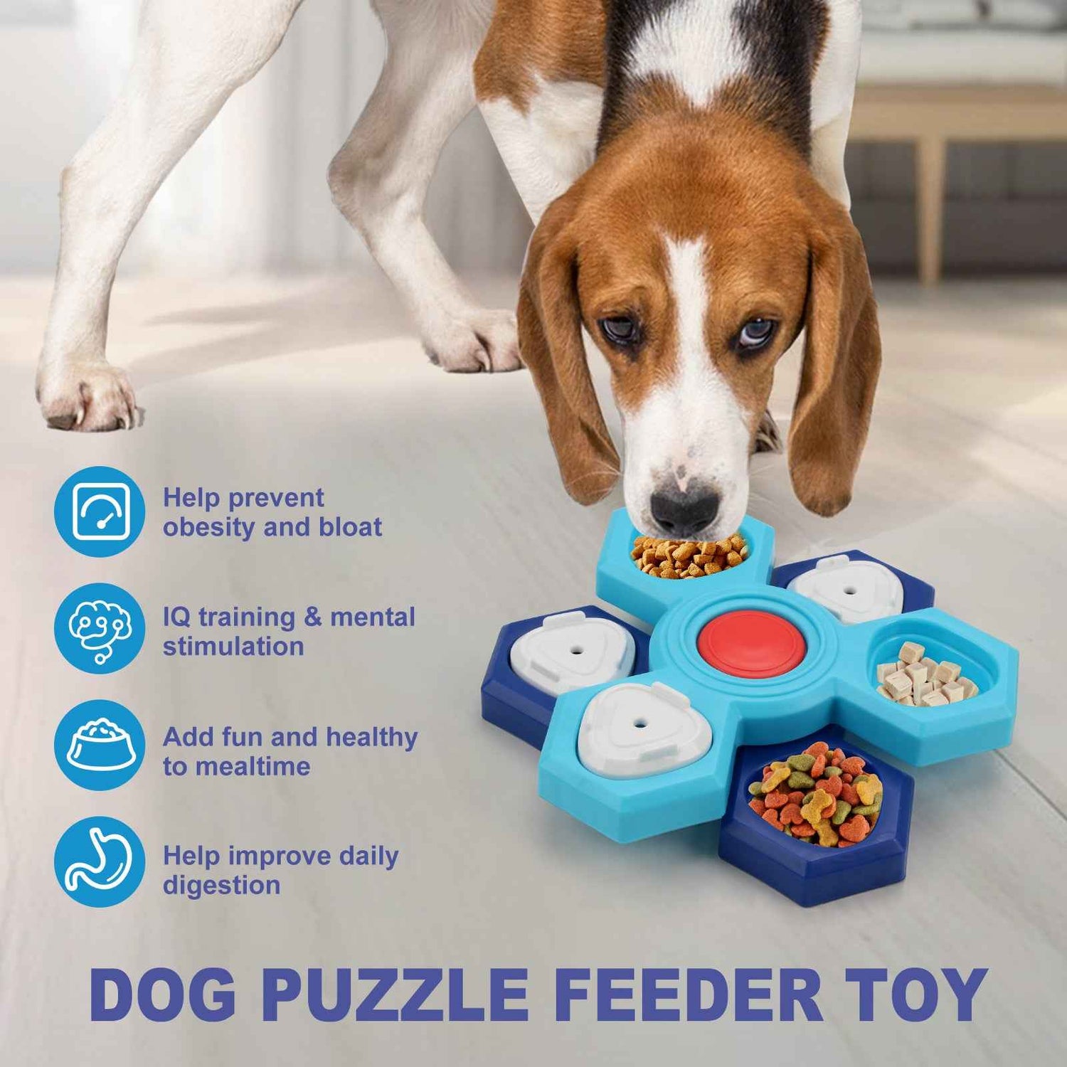 4-Layer Interactive Dog Puzzle Feeder & Slow Eating Bowl