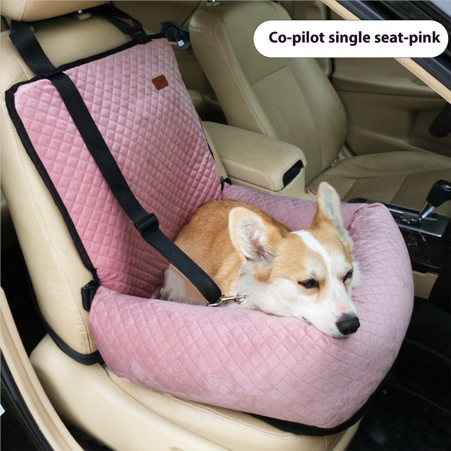 Premium Quilted Dog Car Booster Seat – Deluxe Plush Travel Bucket Bed for Front & Back Seats