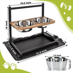513 Inch Dog Feeding Bowl Set double feeding station