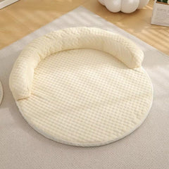 Cooling Dog Bed - Summer Dog Cat Cooling Mat for pets, featuring a comfy circular design and soft padding.
