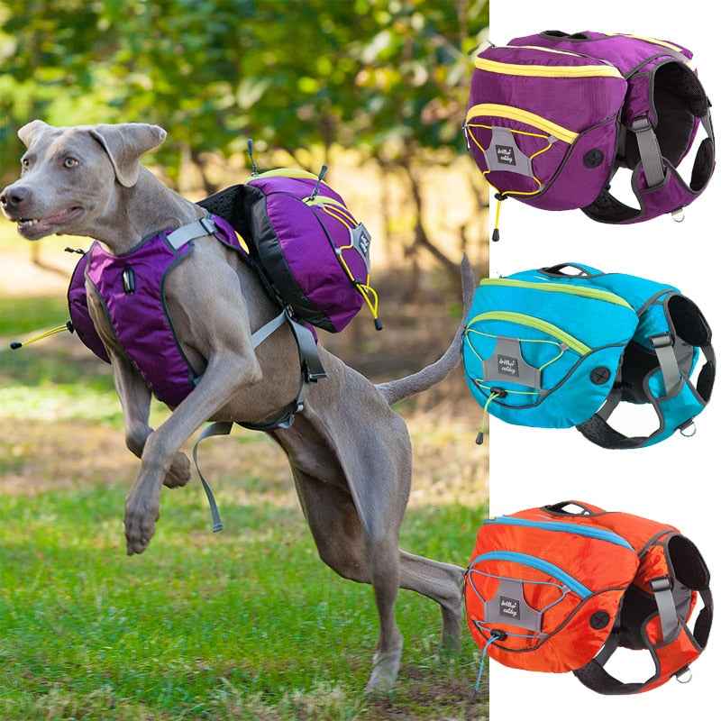 Detachable Dog Hiking Backpack | 2-in-1 Saddlebag Harness