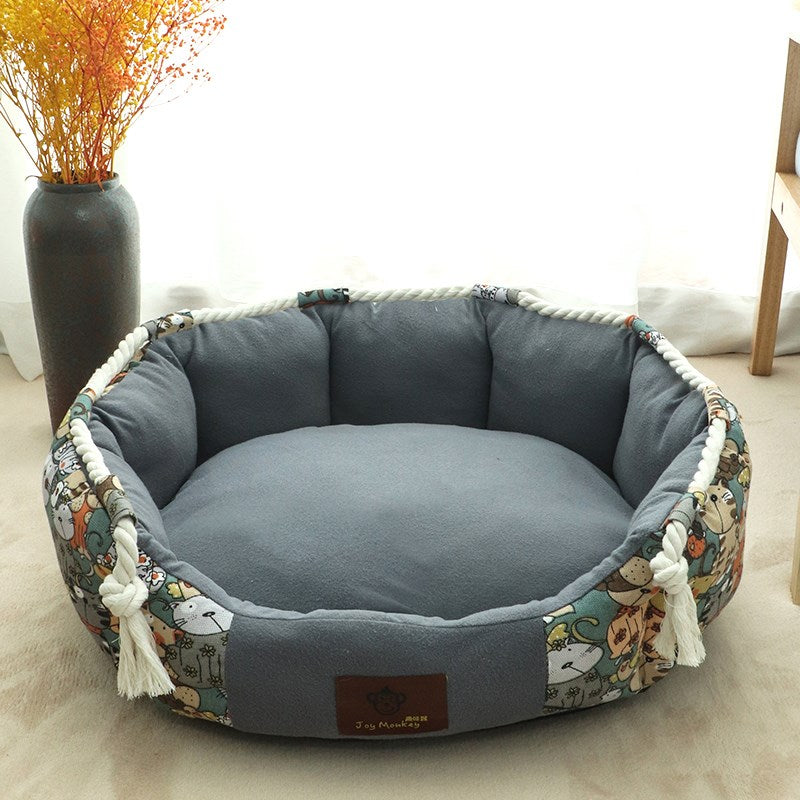 Cozy round dog comfortable bed orthopedic washable