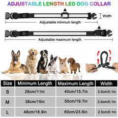 Dog Collar Lights for the dark night, featuring adjustable bright green design and durable materials for pet safety.