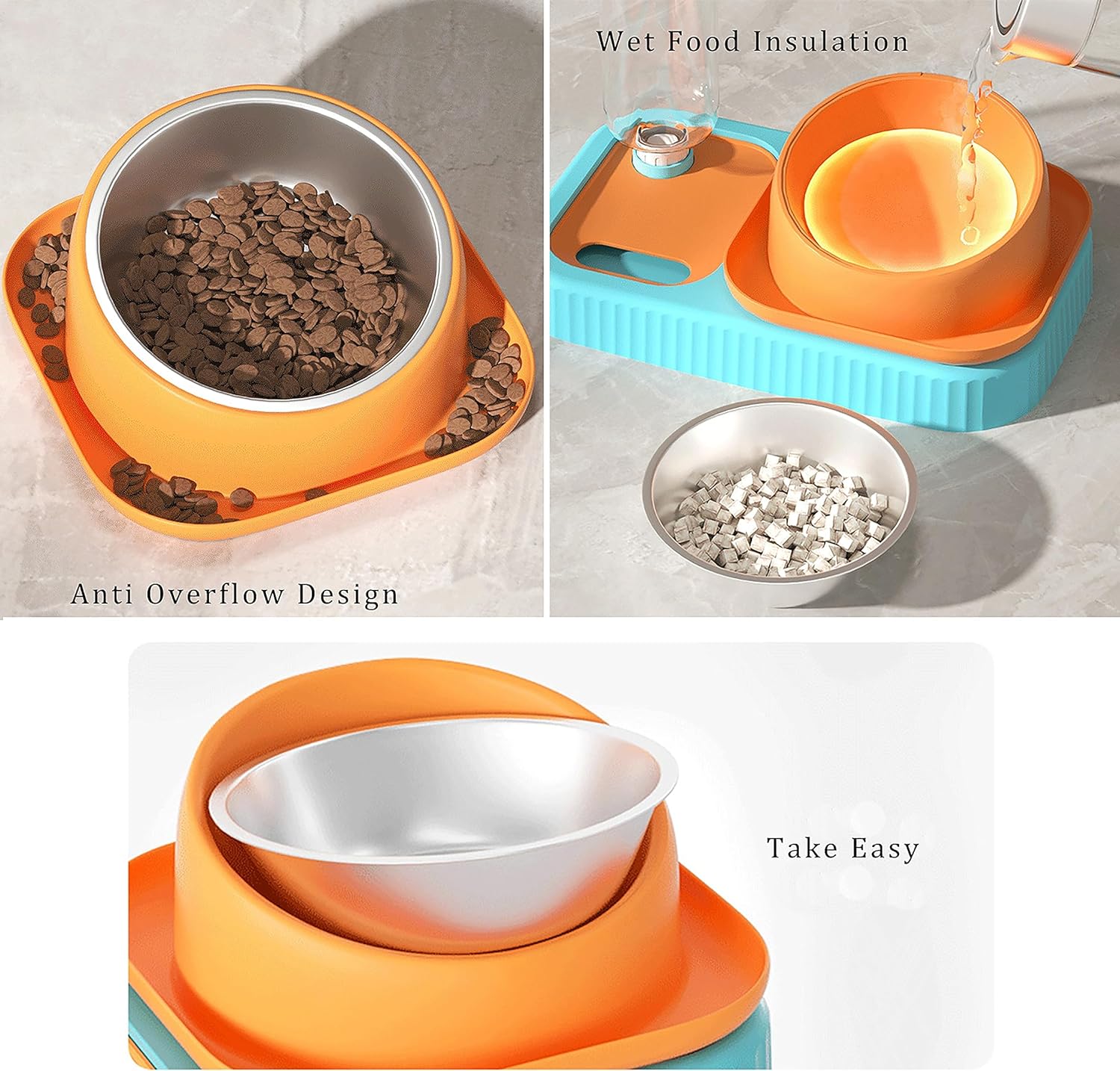 Automatic Gravity Pet Food & Water Bowl Set