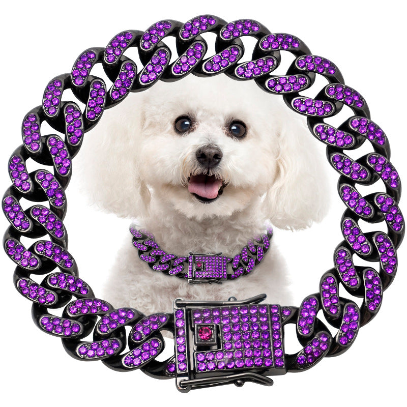 Diamond Metal Dog Collar & Leash