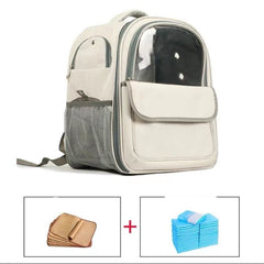 Breathable Transparent Pet Bag Space Capsule Cat School Dog Backpack placed on ground