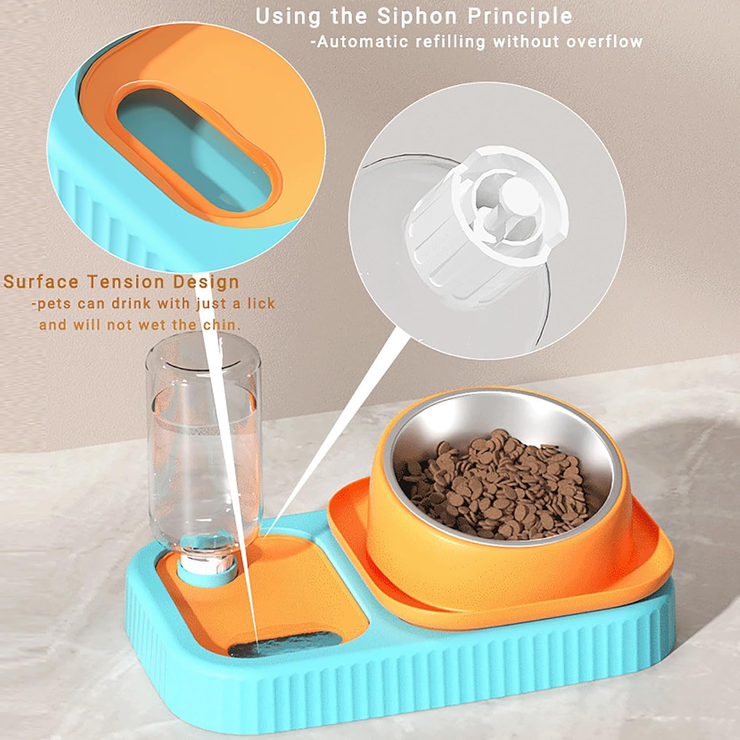 Automatic Gravity Pet Food & Water Bowl Set