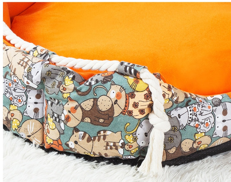 Cozy round dog comfortable bed orthopedic washable