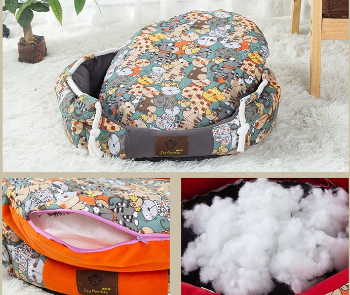 Cozy round dog comfortable bed orthopedic washable