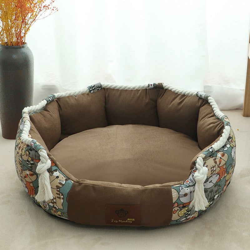 Cozy round dog comfortable bed orthopedic washable