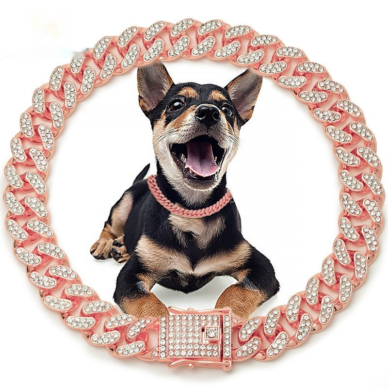 Diamond Metal Dog Collar & Leash