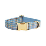 Blue Check Dog Collar Rope