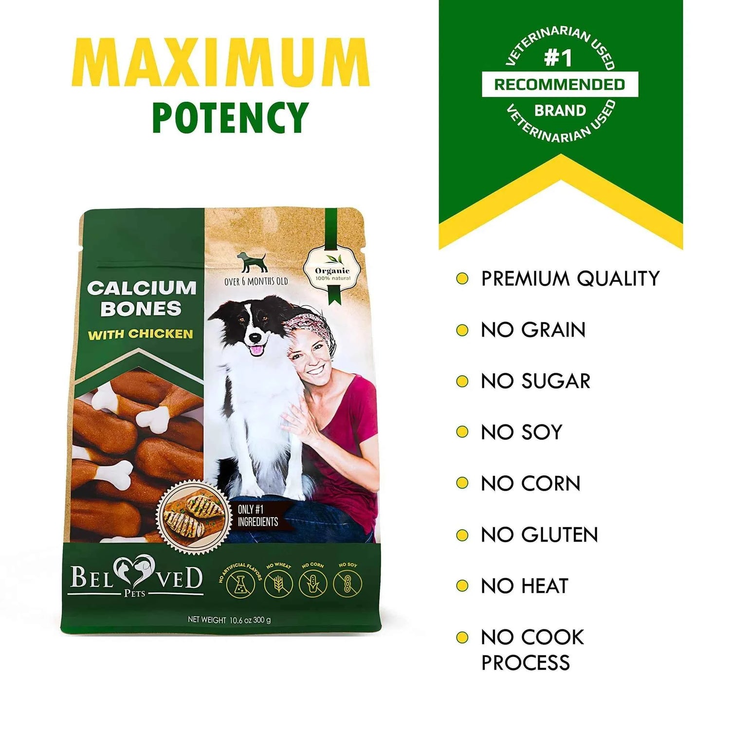 Chicken Wrapped Calcium Bones for Dogs | Grain-Free, Rawhide-Free Healthy Chews