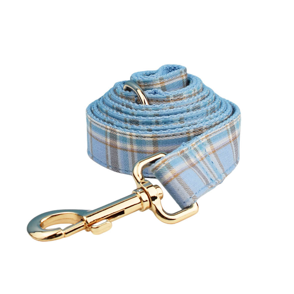 Blue Check Dog Collar Rope