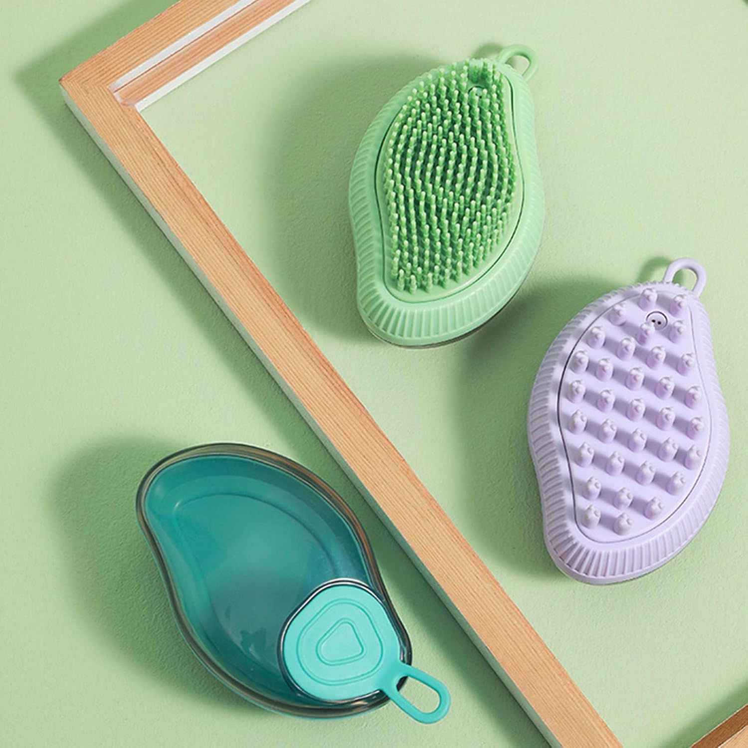 Silicone Dog Bath Brush with Shampoo Dispenser