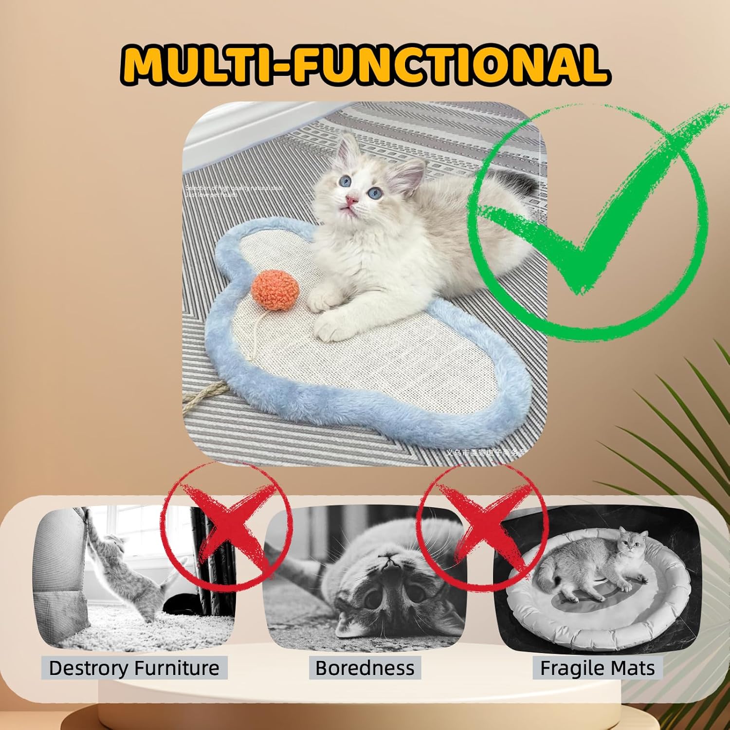 Wall-Mounted Sisal Cat Scratcher