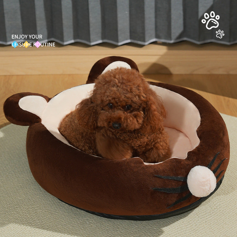 High Quality Wool Cozy Mouse-Shaped Calming Pet Bed
