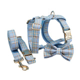 Blue Check Dog Collar Rope