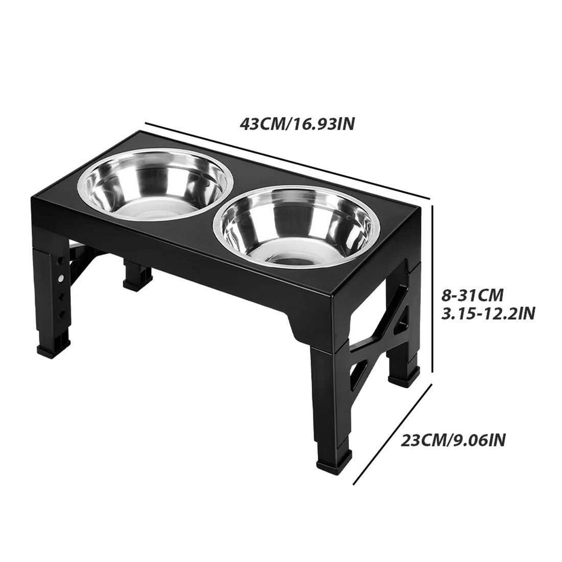 Stainless Steel Double Dog Feeding Station