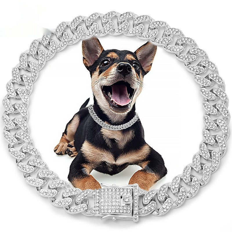 Diamond Metal Dog Collar & Leash