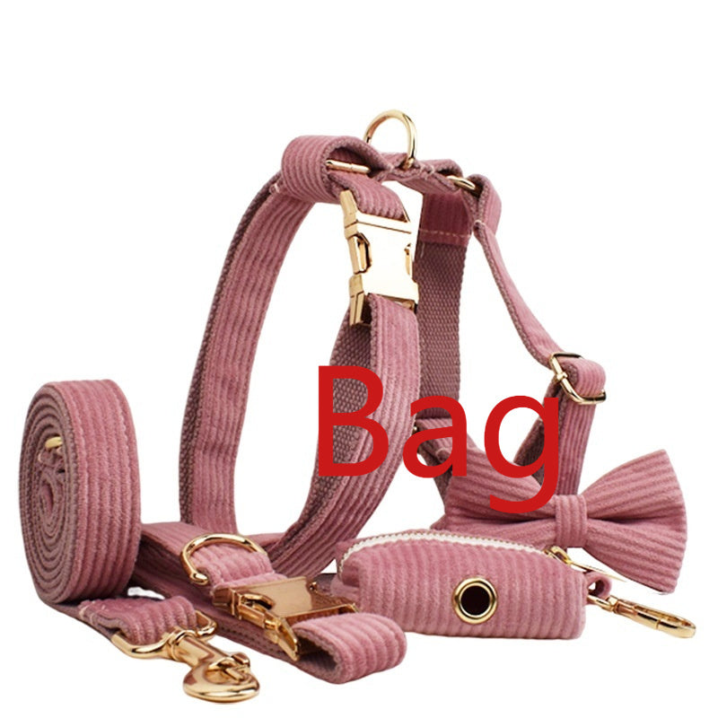 Corduroy Dog Collar & Leash
