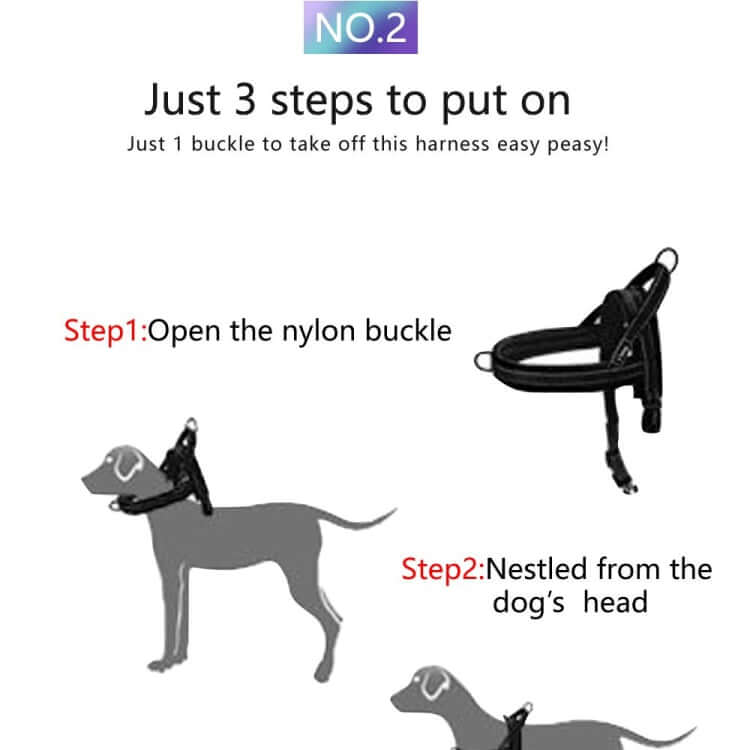 No Pull Dog Harness Leash Adjustable Pet Harness