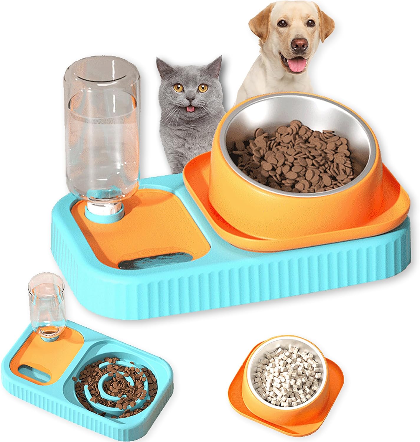 Automatic Gravity Pet Food & Water Bowl Set