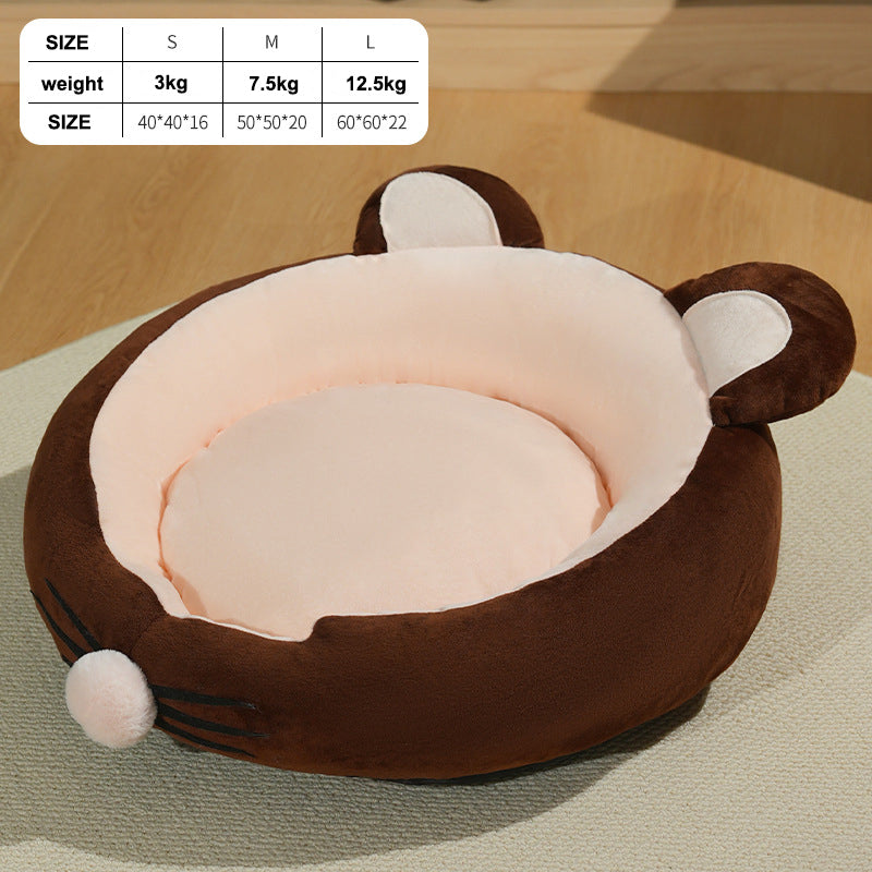High Quality Wool Cozy Mouse-Shaped Calming Pet Bed