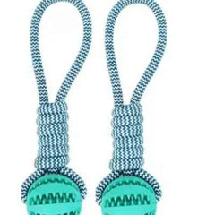 Interactive Dog Treat Ball with Rope | Durable Rubber Chew Toy